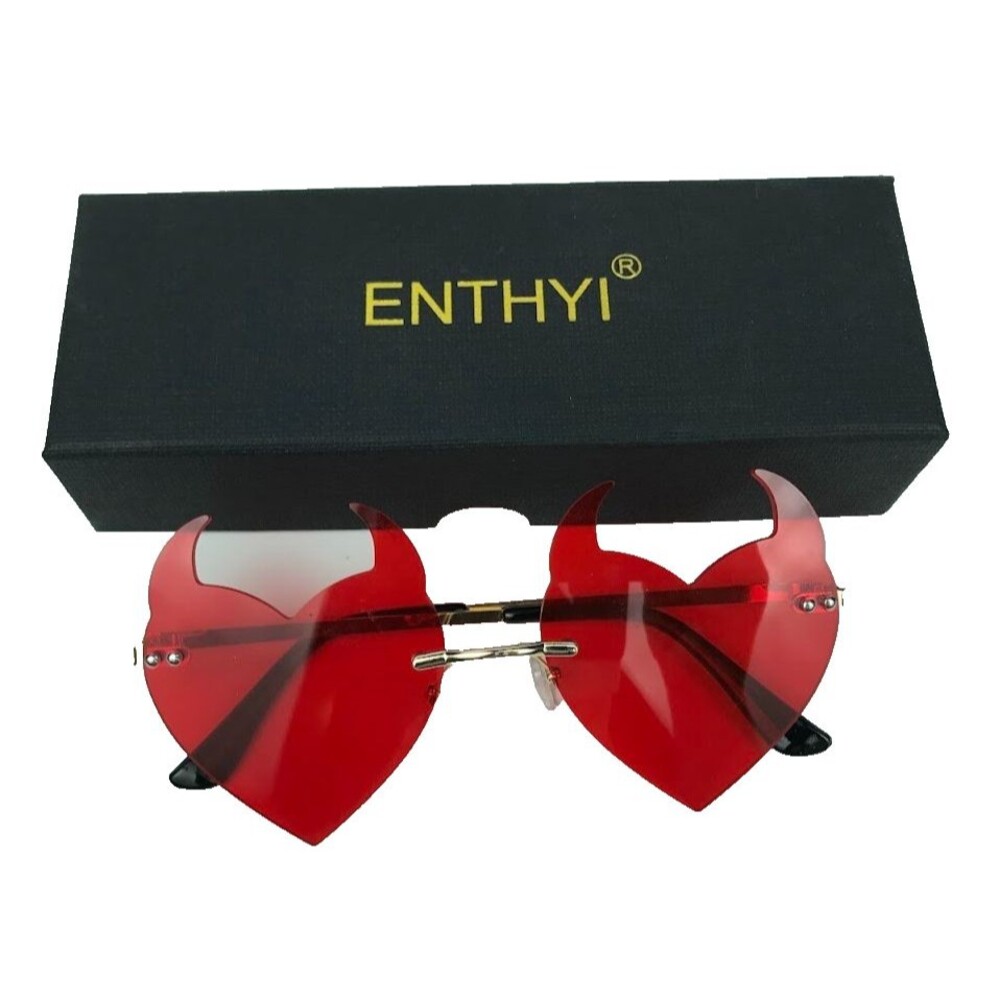 Enthyi Red Devil Heart Sunglasses